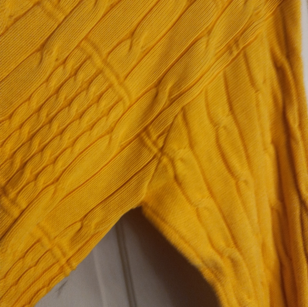 Roundtree & Yorke Collection Yellow Cable Knit Sweater Men's XL - Picture 14 of 15